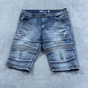G S115 Jean Denim Shorts Men 32 Blue Denim Streetwear Y2K